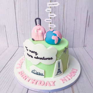 Order Travel Dreams Birthday Fondant Cake Online