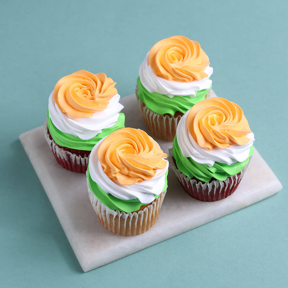 Tricolour Independence Day Cupcakes