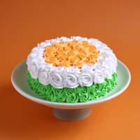 Tricolour Rosettes Independence Day Cake