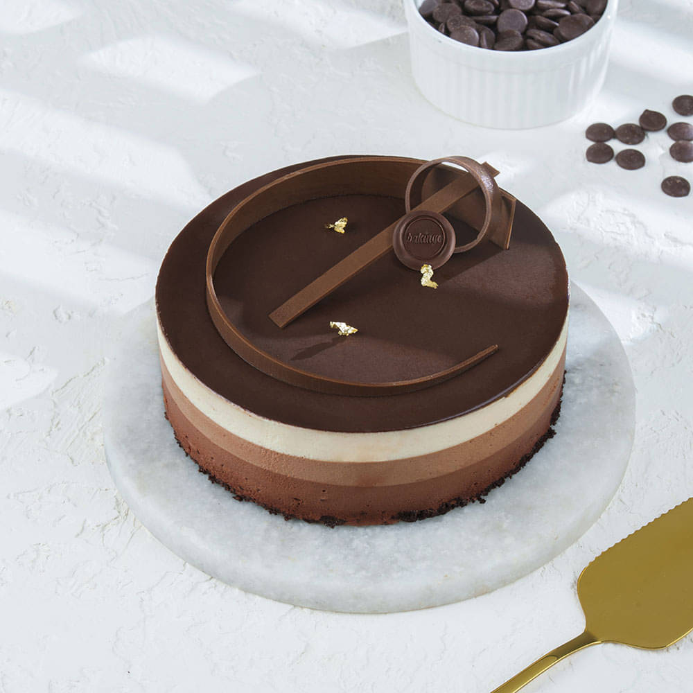 Top View Trio Mousse Cake