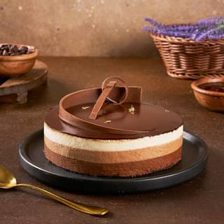 Side View Trio Mousse Cake