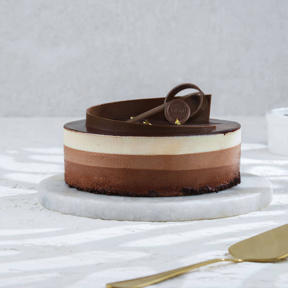 Side View Trio Mousse Cake