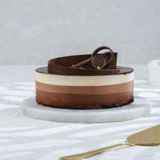 Side View Trio Mousse Cake Side View Trio Mousse Cake