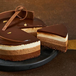Slice View Trio Mousse Cake