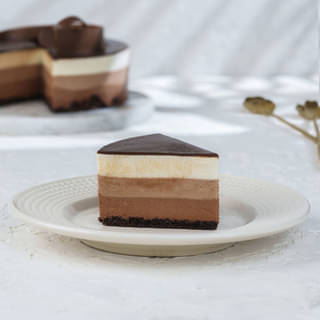 Slice View Trio Mousse Cake Online Slice View Trio Mousse Cake Online