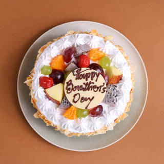 Top View of Brother's Day 2025 Tropical Fruit Cake