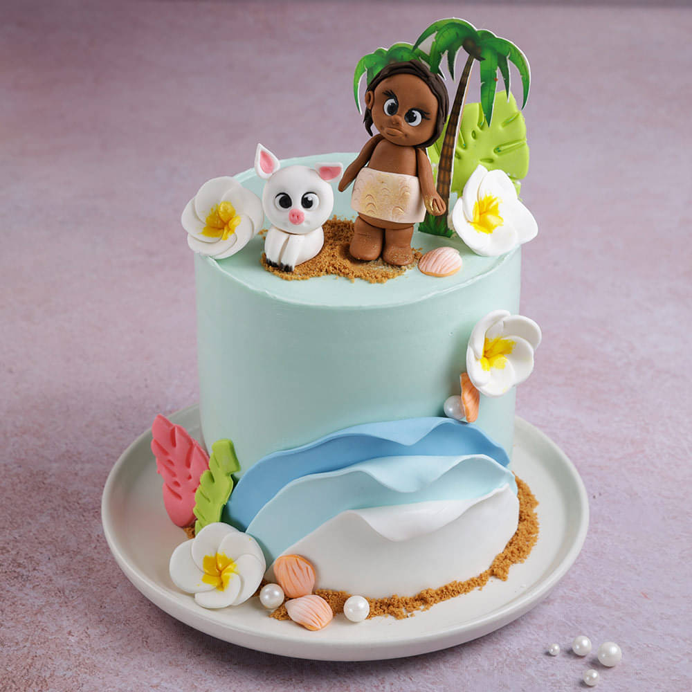 Tropical Island Moana Cake Front View of Tropical Island Moana Cake
