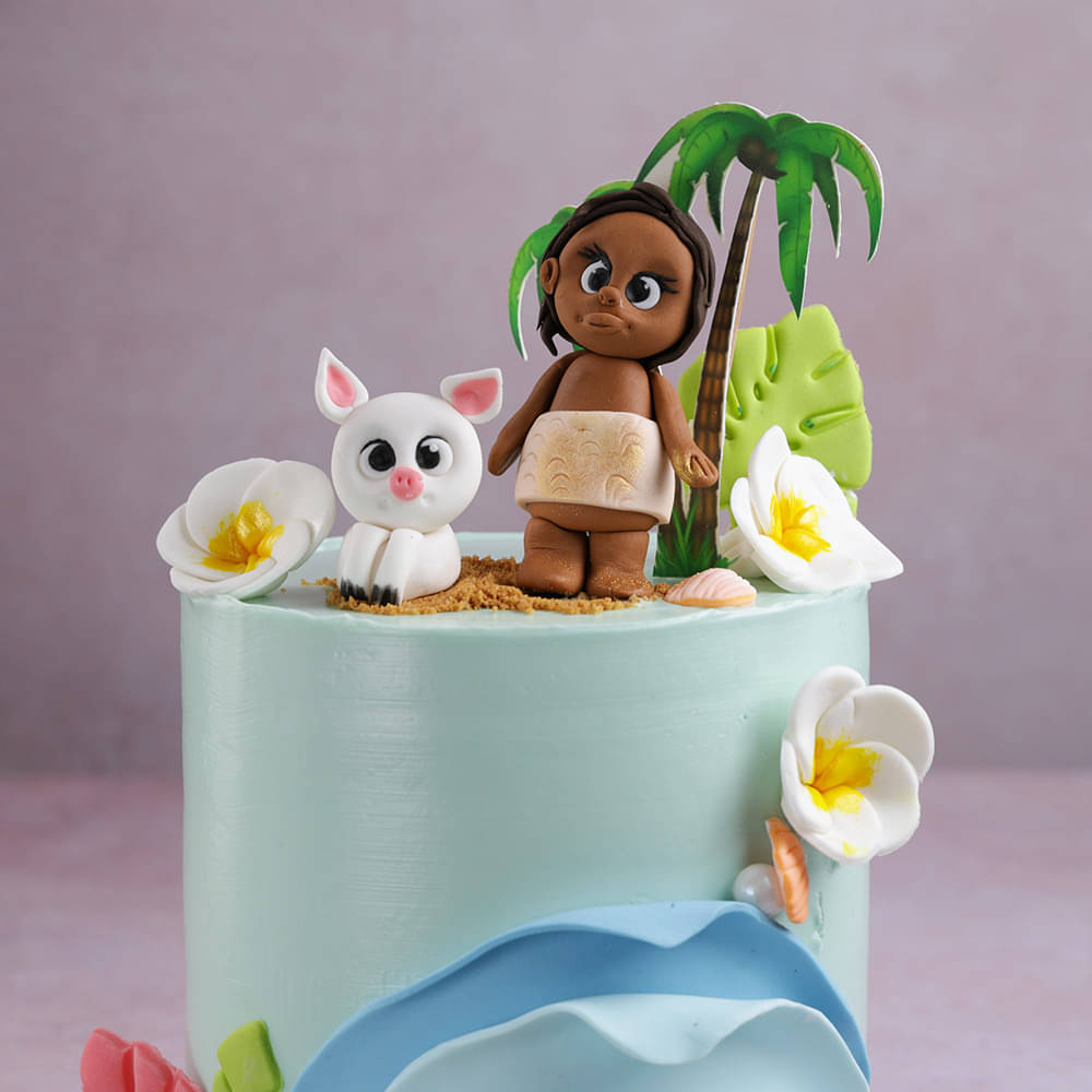 Tropical Island Moana Cake Zoomed In View of Tropical Island Moana Cake