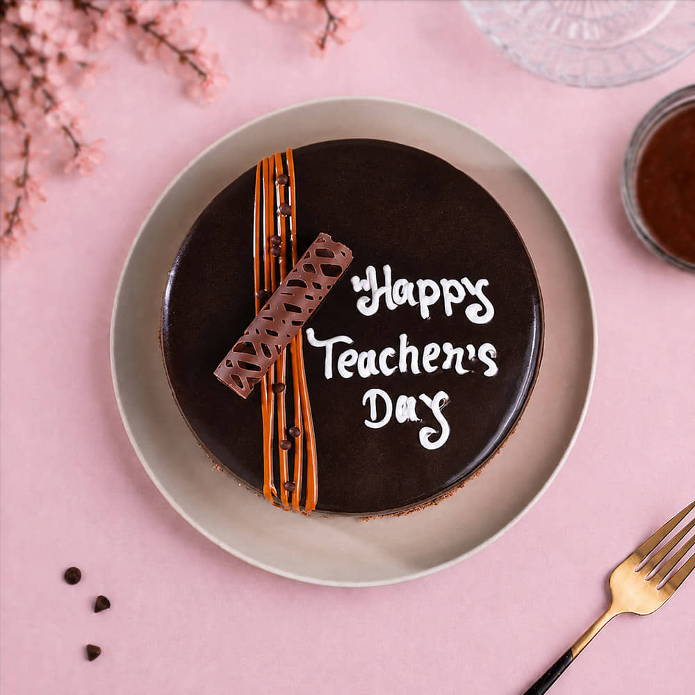 Front View of Teachers Day Choco Truffle Cake