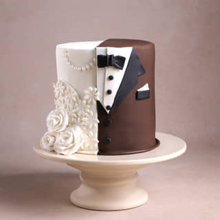 Tuxedo N Gown Anniversary Cake