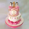 Buy Twin Ballerina Girls Semi Fondant Cake Online