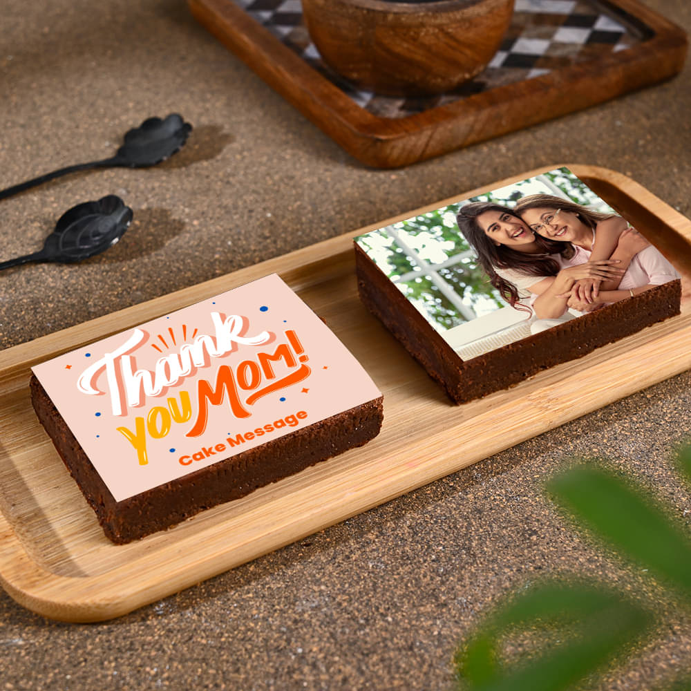 Twin Photo Walnut Brownies For Mom