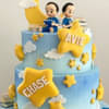 Zoomed View of Twin Stars Fondant Cake