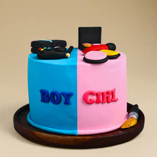 Side View of Twin Stars Celebration Cake Side View of Twin Stars Celebration Cake