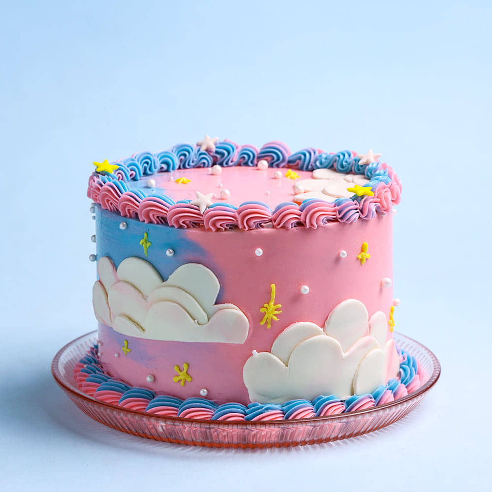 Twinkling Stars N Clouds Cake