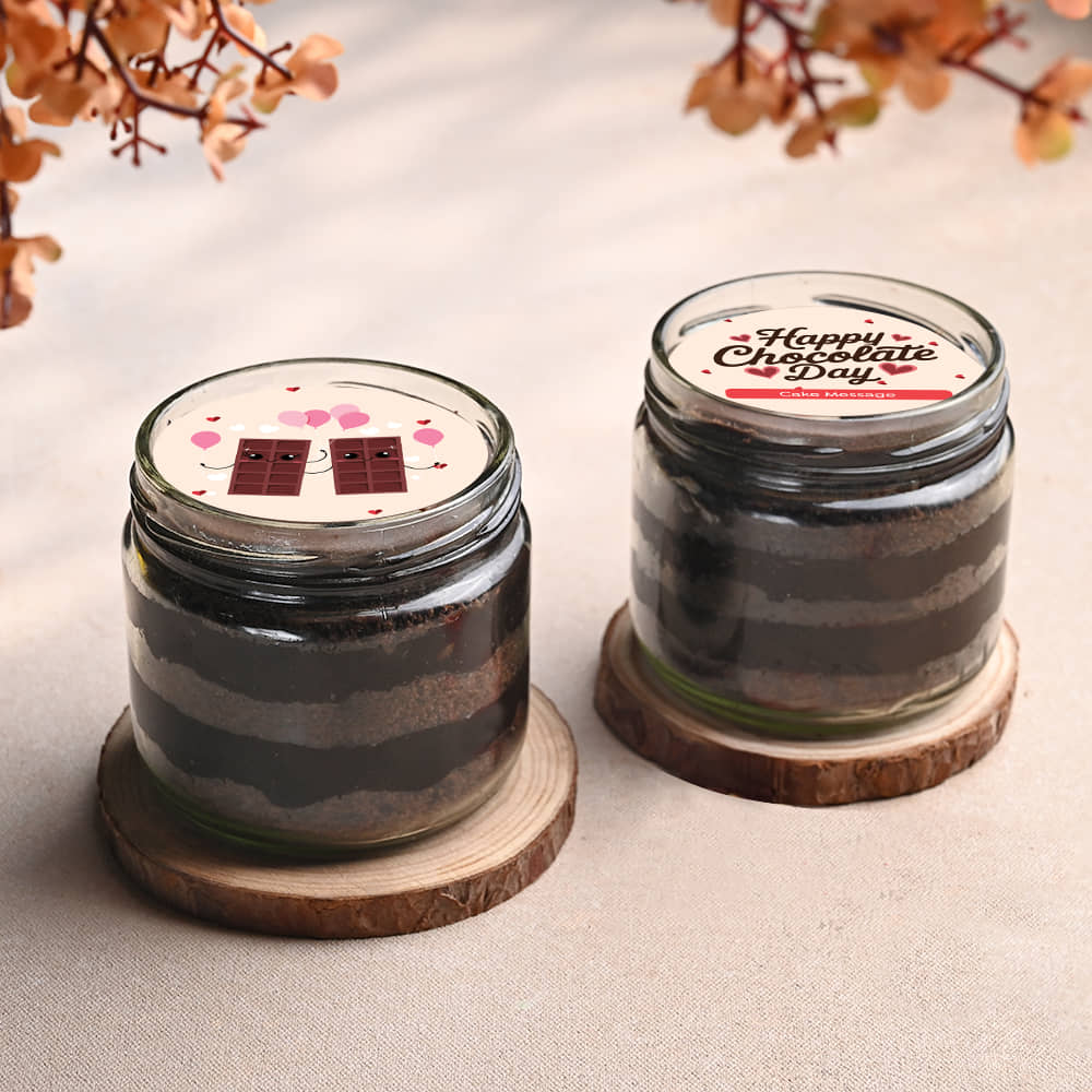 Two Choco Jar Cakes For Chocolate Day