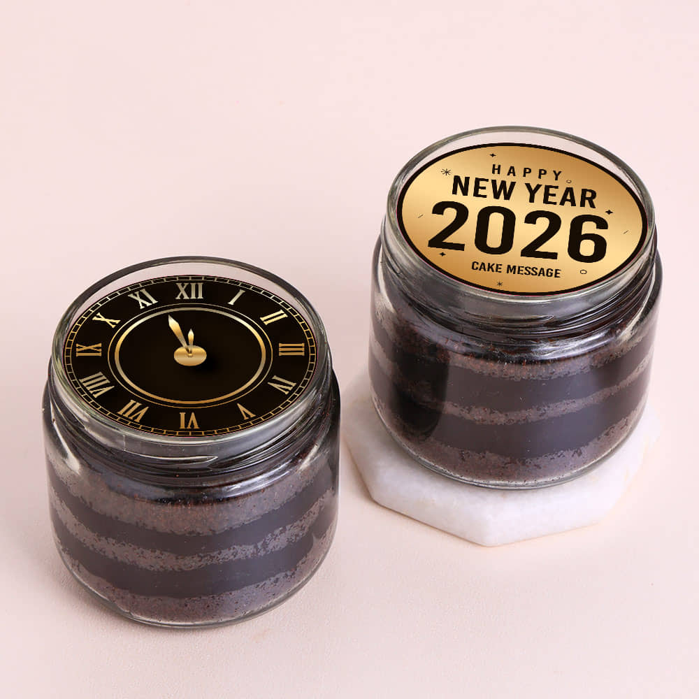 Duo New Year Choco Jar Cakes