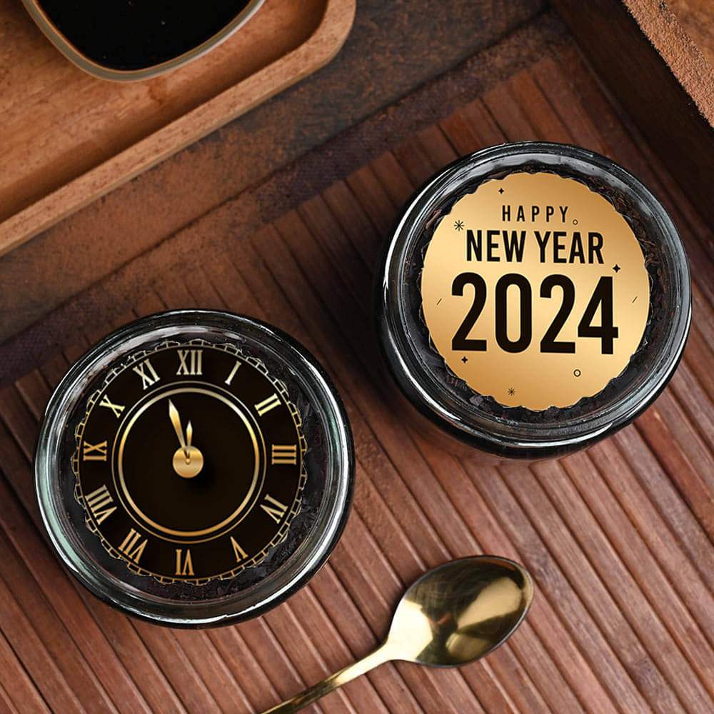 Duo New Year Choco Jar Cakes