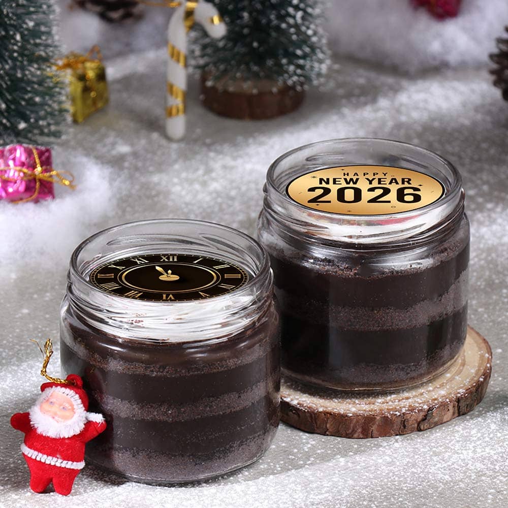 Duo New Year Choco Jar Cakes