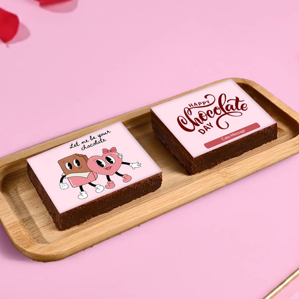 Two Choco Walnut Brownies For Chocolate Day Two Choco Walnut Brownies For Chocolate Day