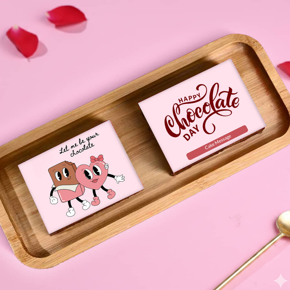 Two Choco Walnut Brownies For Chocolate Day