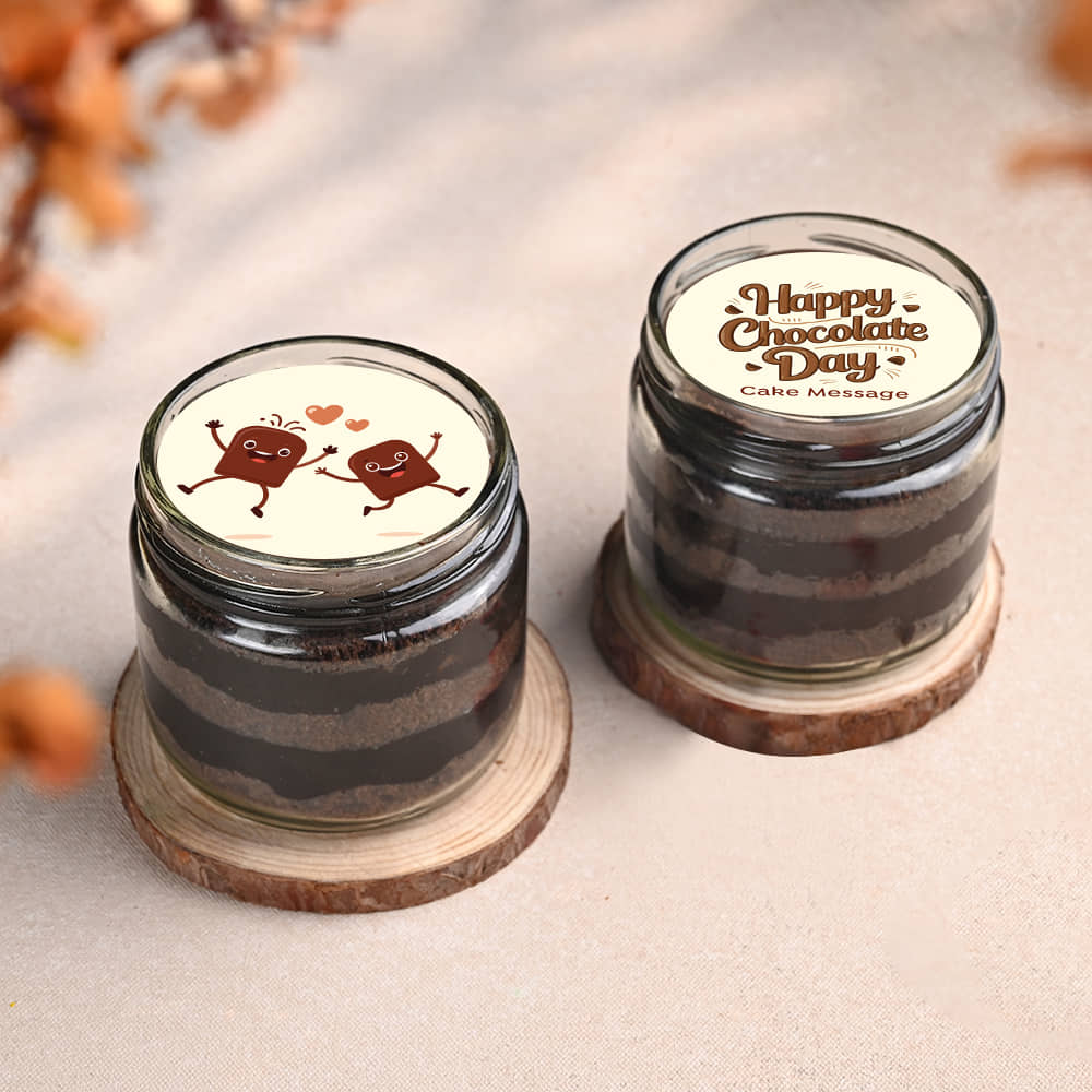 Two Chocolate Day Choco Jar Cakes Two Chocolate Day Choco Jar Cakes
