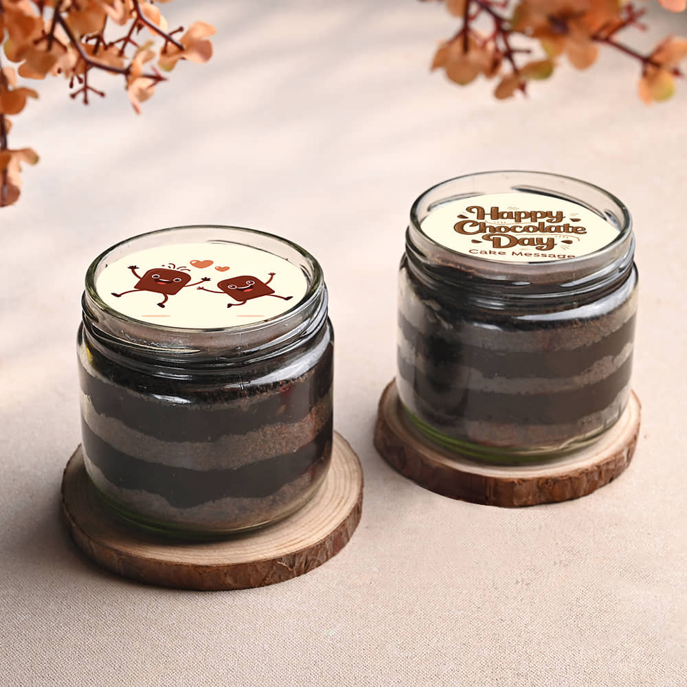 Two Chocolate Day Choco Jar Cakes