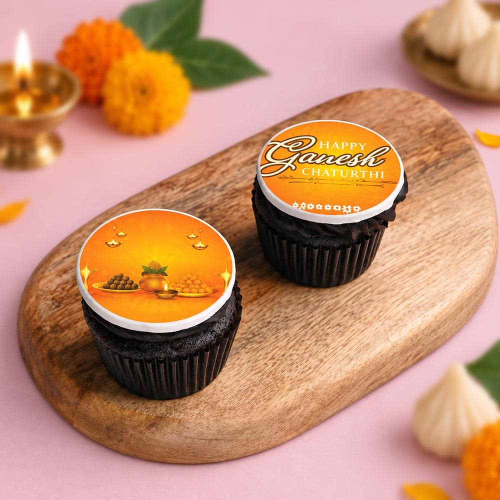 Two Ganesh Chaturthi Cupcakes