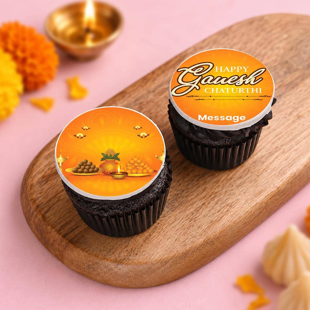 Two Ganesh Chaturthi Cupcakes