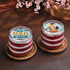 Two Personalised Red Velvet Jar Cakes For Dad