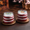 Two Personalised Red Velvet Jar Cakes For Dad