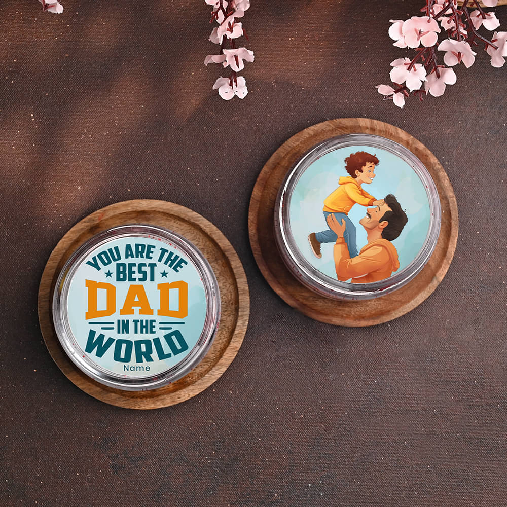 Two Personalised Red Velvet Jar Cakes For Dad