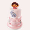 Two Tier Dora Fondant Pink Cake