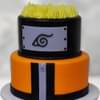 Zoomed View of Two Tier Naruto Theme Cake