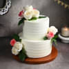 Two Tier White Floral Cake