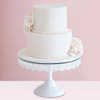 Two Tier White Floral Cake