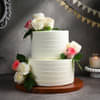 Two Tier White Floral Cake