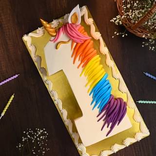 Unicorn Number Cake