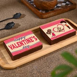 Valentine Choco Walnut Poster Brownie Duo