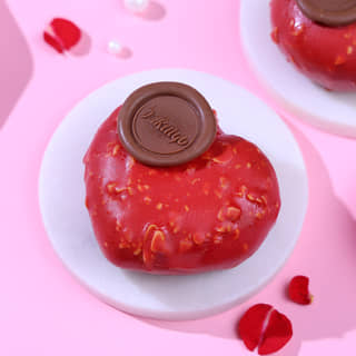 Top View of Valentines Chocolate Almond Rocher