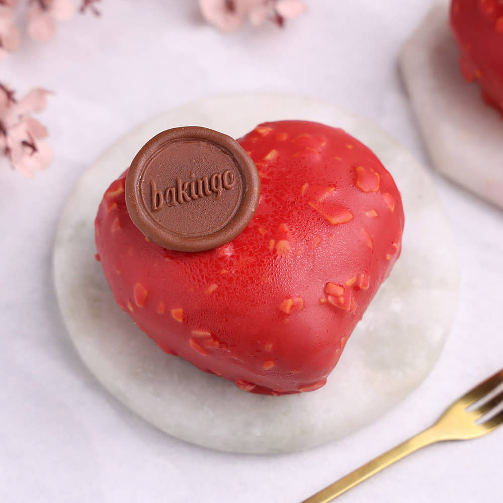 Top View of Valentines Chocolate Almond Rocher