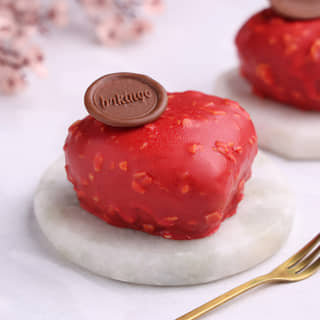 Front View of Pink Almond Rocher Dessert Front View of Pink Almond Rocher Dessert