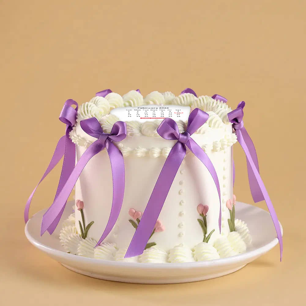 Valentines Day Ribbon Cake