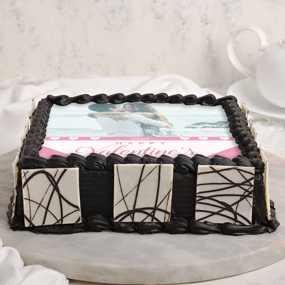 Valentines Day Photo Cake Side View of Valentines Day Photo Cake