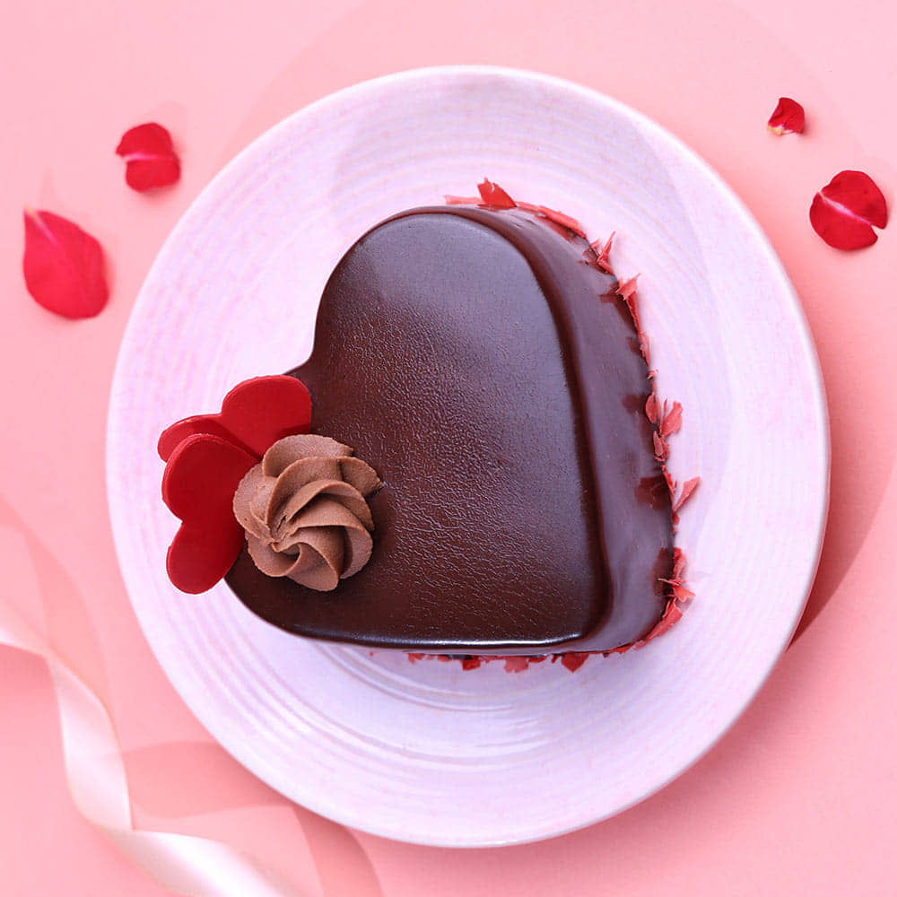 Heart Shaped Dark Choco Berry Bento Cake