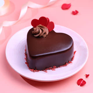 Front Angled View of Chocolate Berry Bento Cake