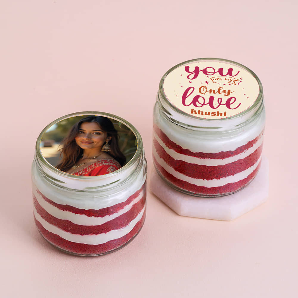 Valentines Red Velvet Photo Jar Cakes Valentines Red Velvet Photo Jar Cakes