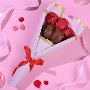 Valentines Special Chocolate Rose Bouquet 5 pieces