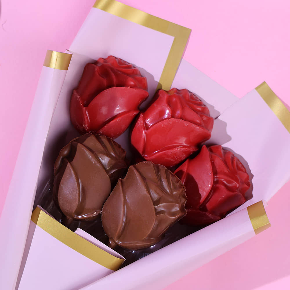 Zoomed View of Flower Chocolate Bouquet