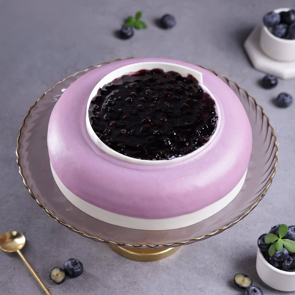 Top View of Vanilla Blueberry Cake